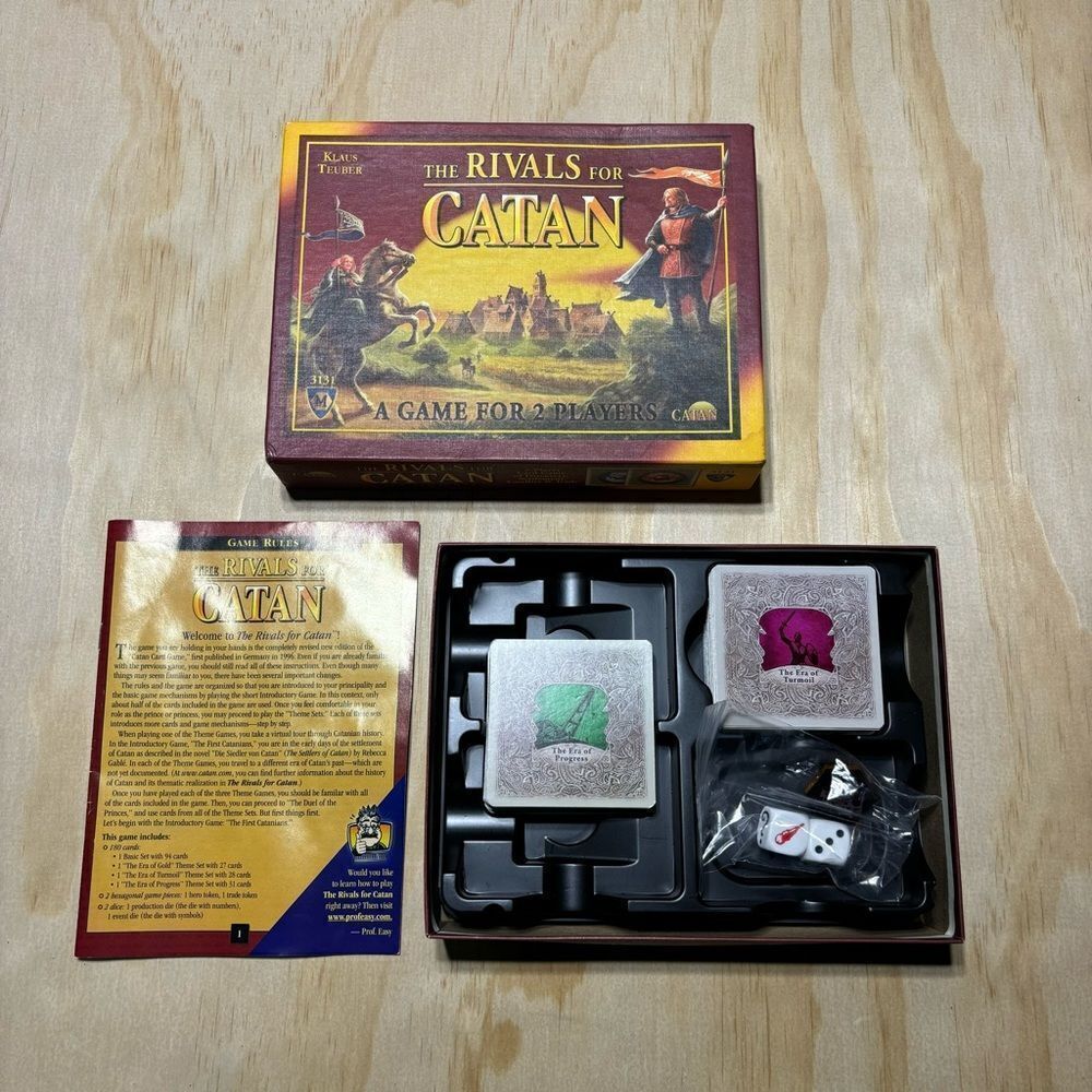 Rivals For Catan‎ 2-Player Card Game Settlers of Catan By Klaus Teuber. COMPLETE